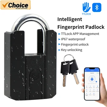IP67 TTLock Smart Padlock Bluetooth APP Fingerprint Lock Keyless Bag Pad Lock G2 Gateway Aleax Google Home Electronic Door Lock 1