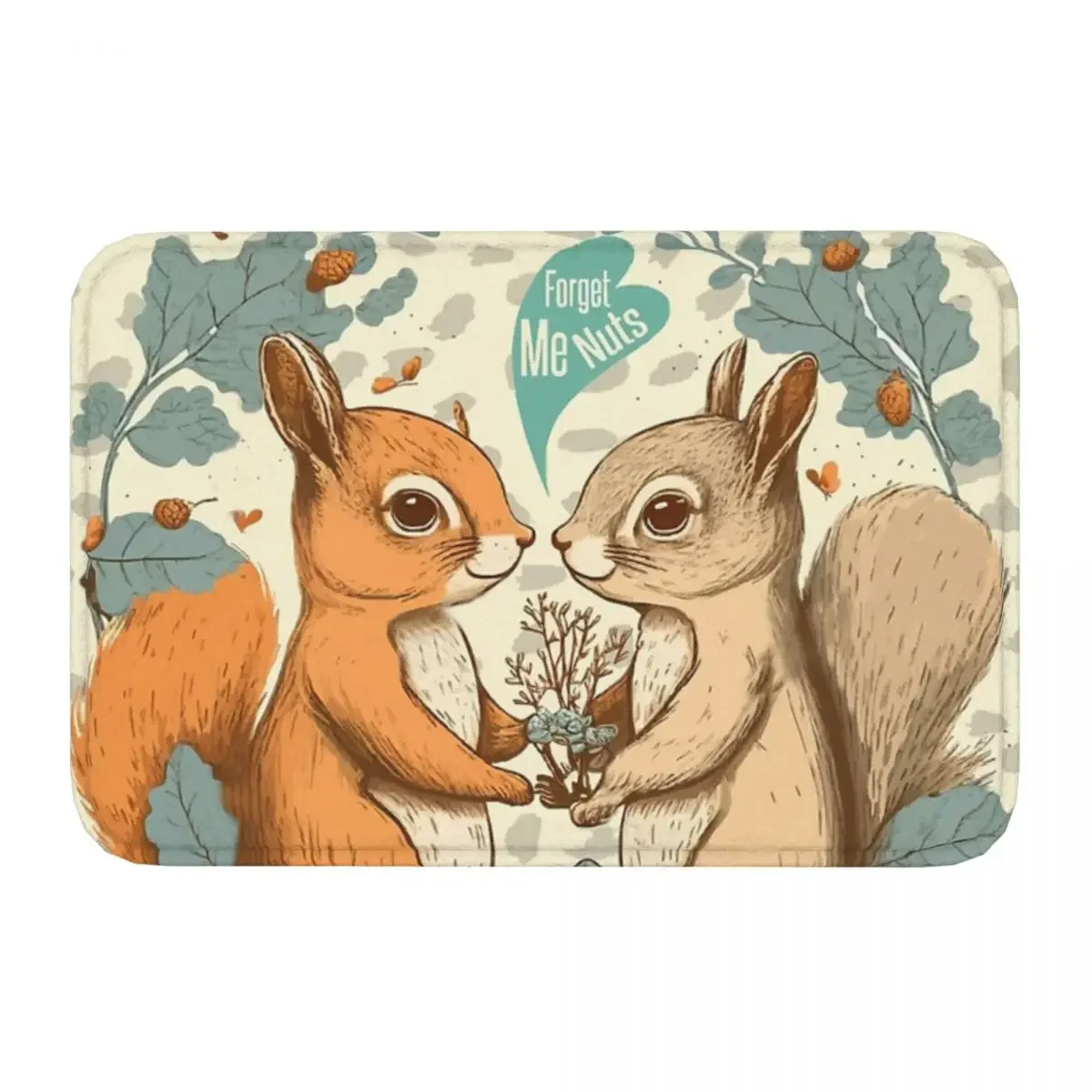 Squirrel Lover Bath Non-Slip Carpet Angel Living Room Mat Welcome Doormat Floor Decor Rug 2