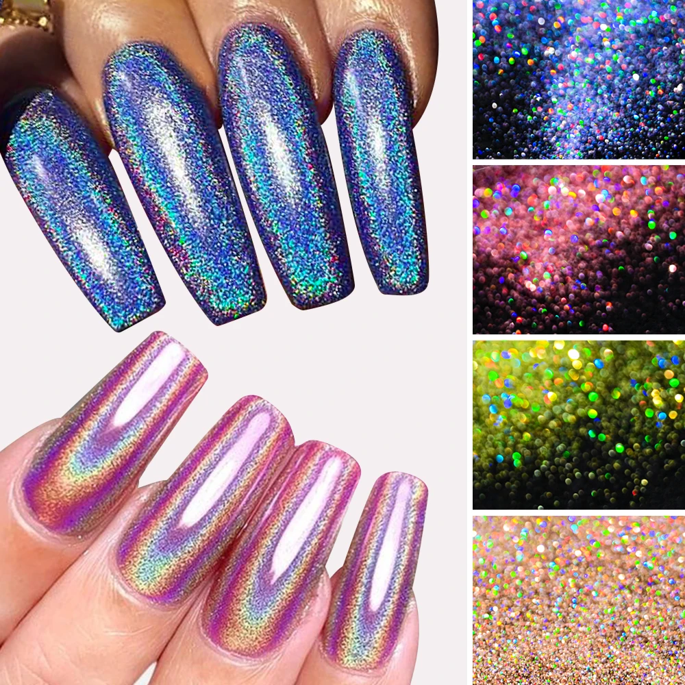 5G Holographic Nail Art Glitter Powder Gel Polish Bulk nail glitter