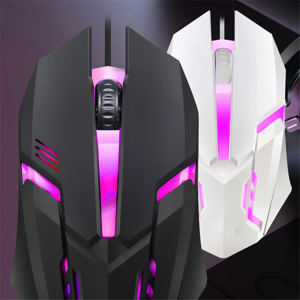 Business office Desktop laptop office light up eat chicken game mouse 5500dpi colorful esports mechanical mouse for PC laptop