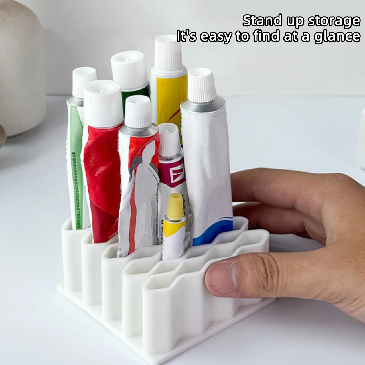 Silicone Medicine Ointment Storage Rack Desktop Tube Cosmetic Classification Holder Box Soft Organizer Case