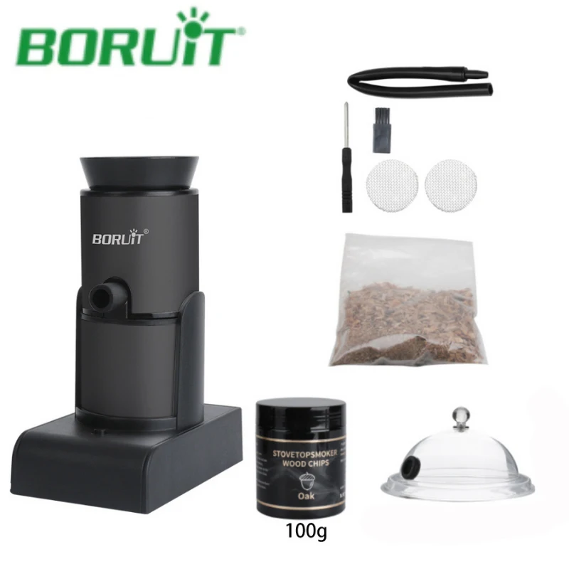 BORUiT Smoke Infuser Portable Molecular Cuisine Smoking Gun Food Cold Smoke Generator Meat Burn Smokehouse Cooking for BBQ Grill kitchen utensils smoke infuser