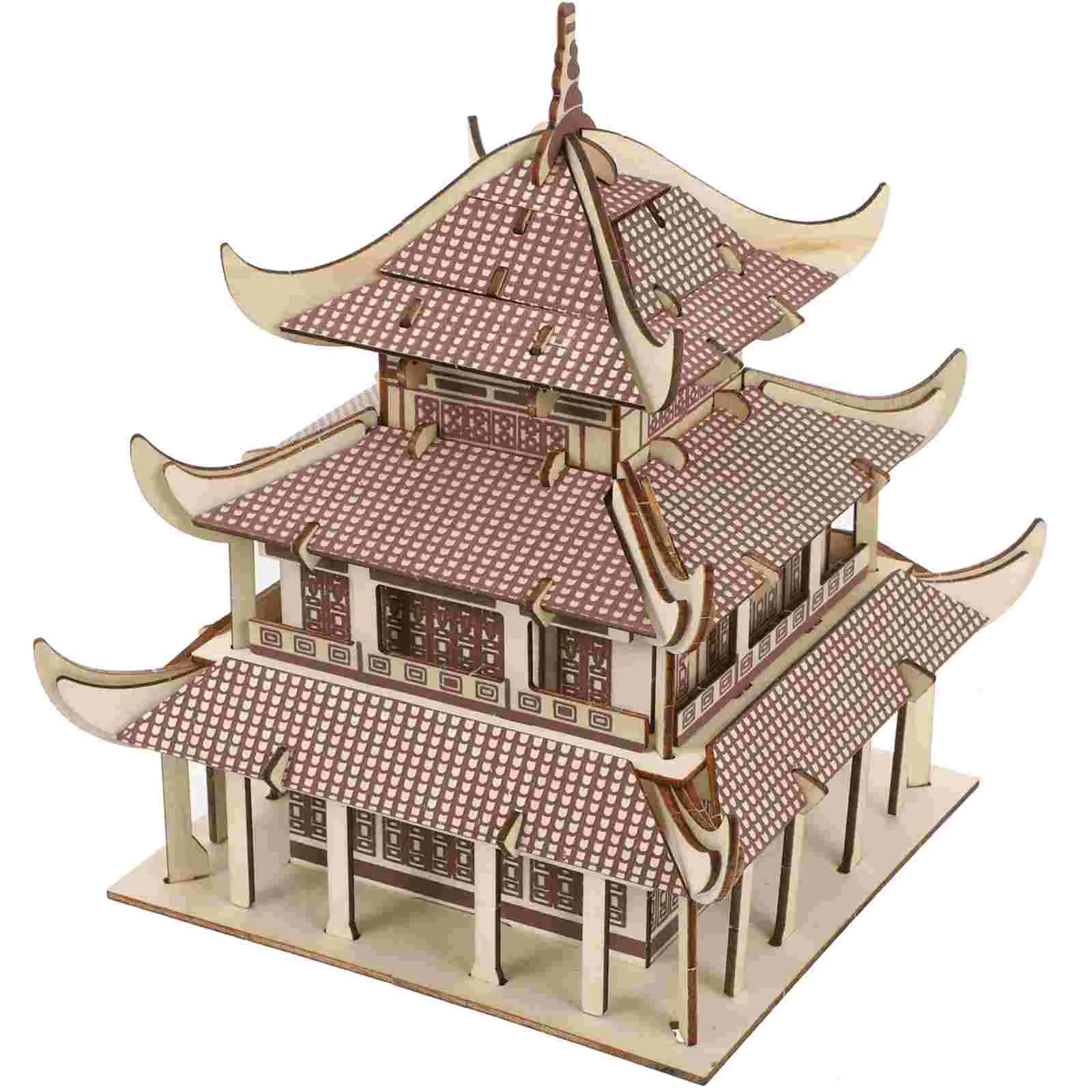 1 Set Wood Building Model Kids Kids Puzzles For Adults For Adults For Adults For Adults For Adults Wooden Building Model Kit 3d