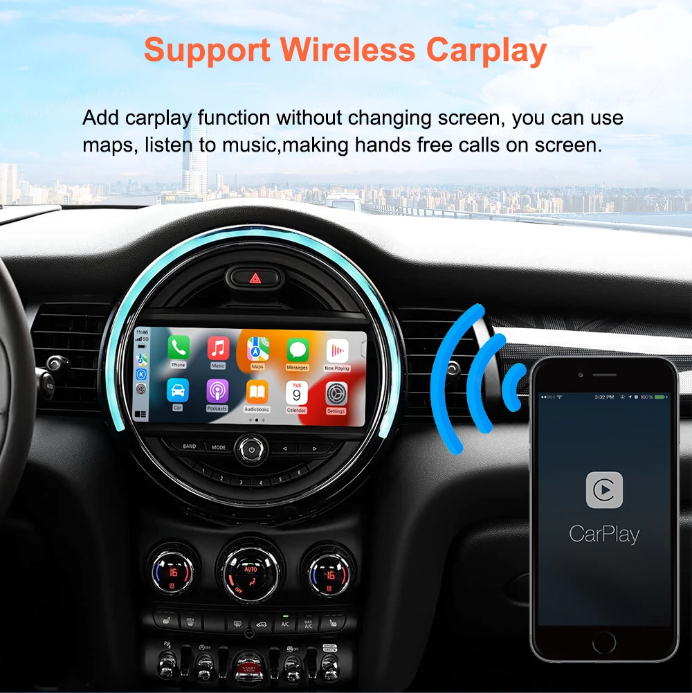 Bonroad OEM Bildschirm-Upgrade-Modul für BMW EVO System Mini Cooper F54 F55 F56 F57 F60 Carplay Android Auto Airplay Nachrüstsätze – Detail 5