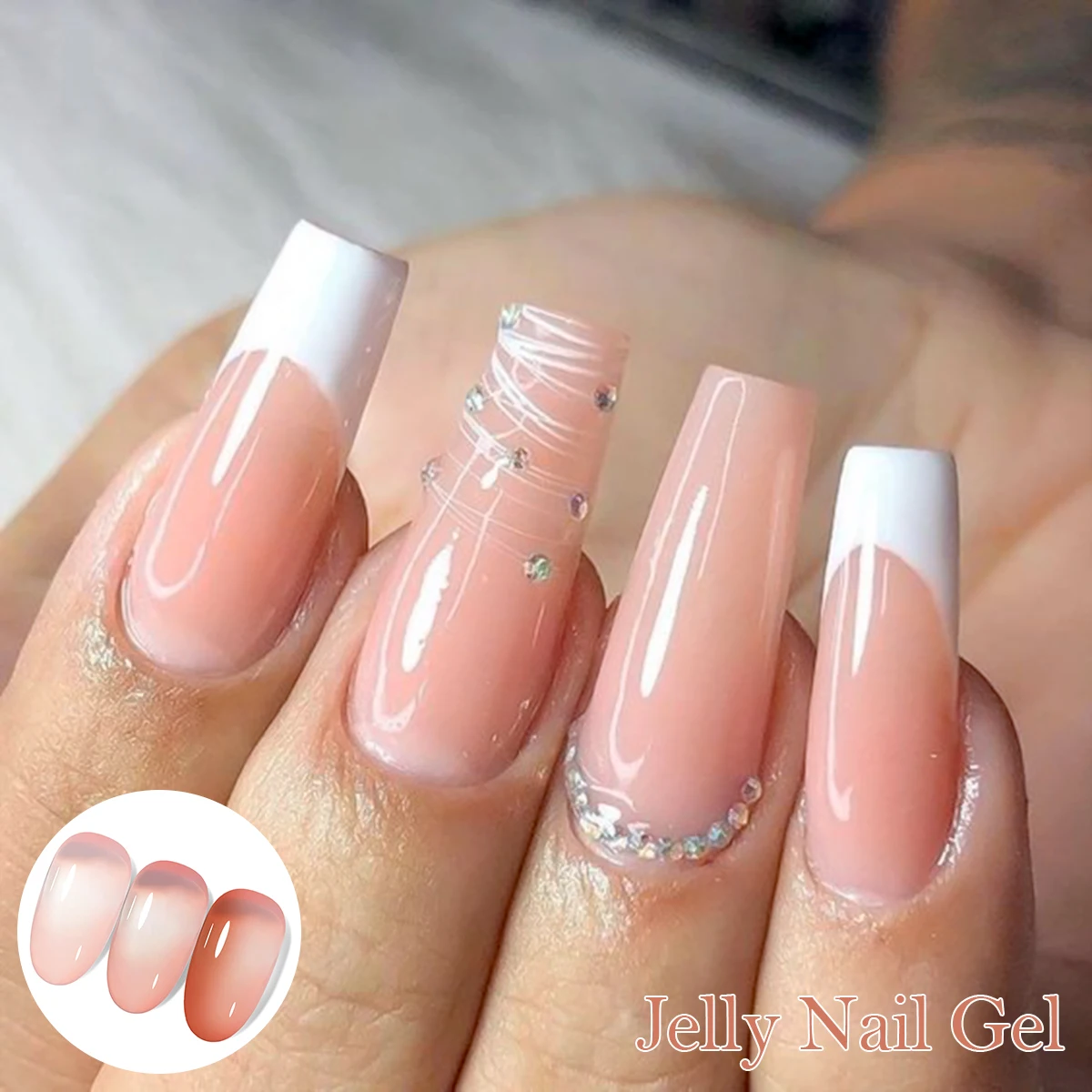 10 ml Milky White Jelly Nude Pink Gel Nagellack White Translucent Crystal Soak Off Gel Vernis Semi Permanent Need UV Light Cure – Detail 11
