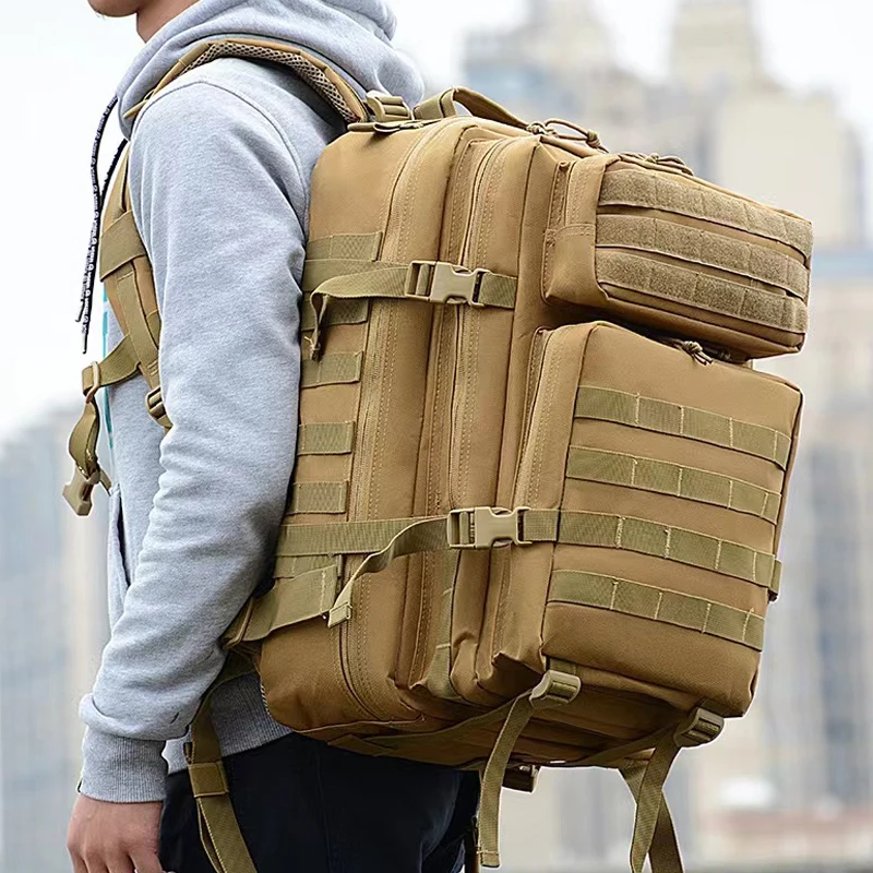 QT&QY 30/45L Man Tactical Backpacks Military Traveling Bags Army Outdoor 3P  Assault Pack EDC Molle Pack For Trekking Hunting Bag