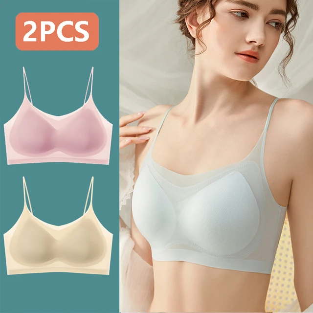 2PCS Women 4XL BigSize Sexy Bras Ice Silk Intimates Push Up Underwear  Ultral Thin Beauty Back Bralette Emulsion Pad Sleep Bra - AliExpress