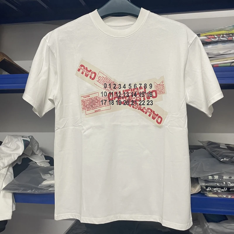 Maison Margiela Caution Logo Print Tee-