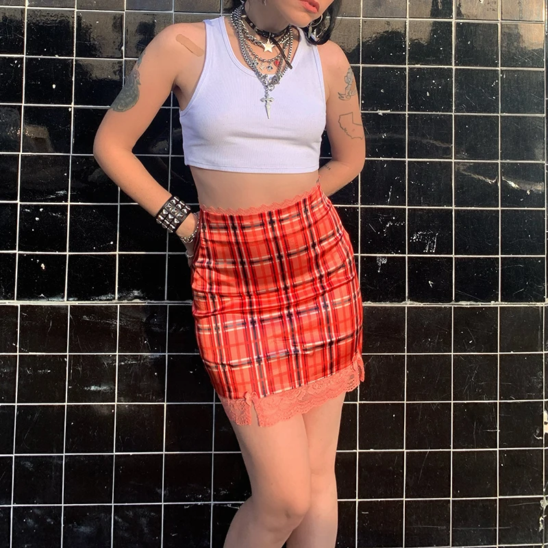 

Female Short Leopard Print Lace Trim High Waist Package Hip Skirt Casual Wear Summer Mini Bodycon Mini Skirts