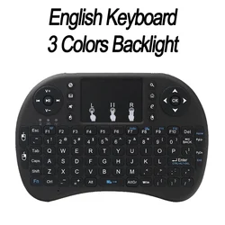 Multilingual Wireless Backlit Keyboard with Touchpad and Air Mouse Functionality (English Backlight)