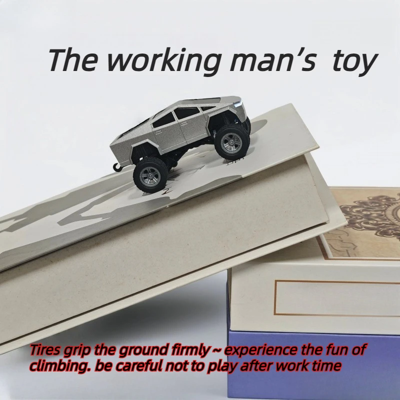 1/64 사이버펑크 스타일 픽업 트럭 RC카 다이캐스트 메탈 모델 2.4G 리모컨 충전식 장난감 어린이에게 완벽한 선물