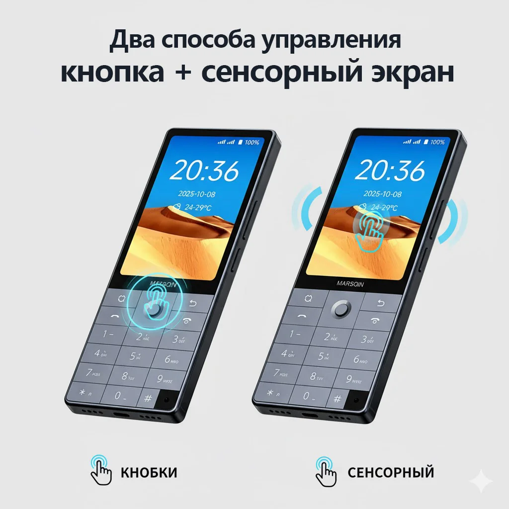 Смартфон Qin F25 с Русской Клавиатурой: MTK8786, Android 14 (Google Play), 6+128GB, Две SIM, Wi-Fi
