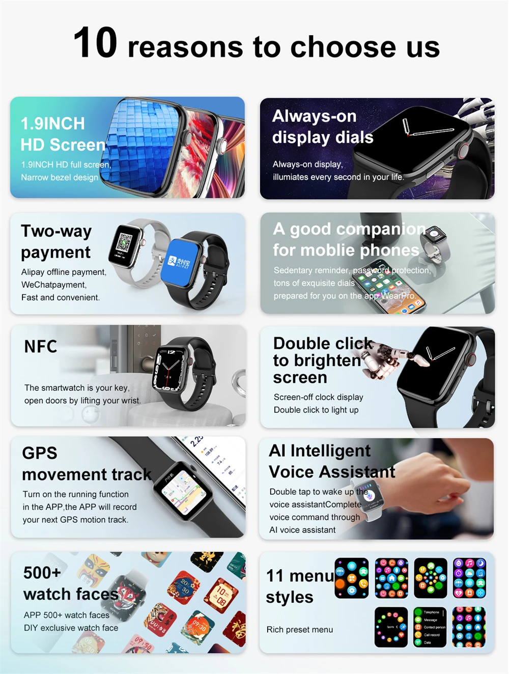 2022 DT NO.1 Sport Smart Watch Series 7 1.9" HD Screen NFC GPS Tracker Bluetooth Call Men Women 45mm Smartwatch for Apple Xiaomi