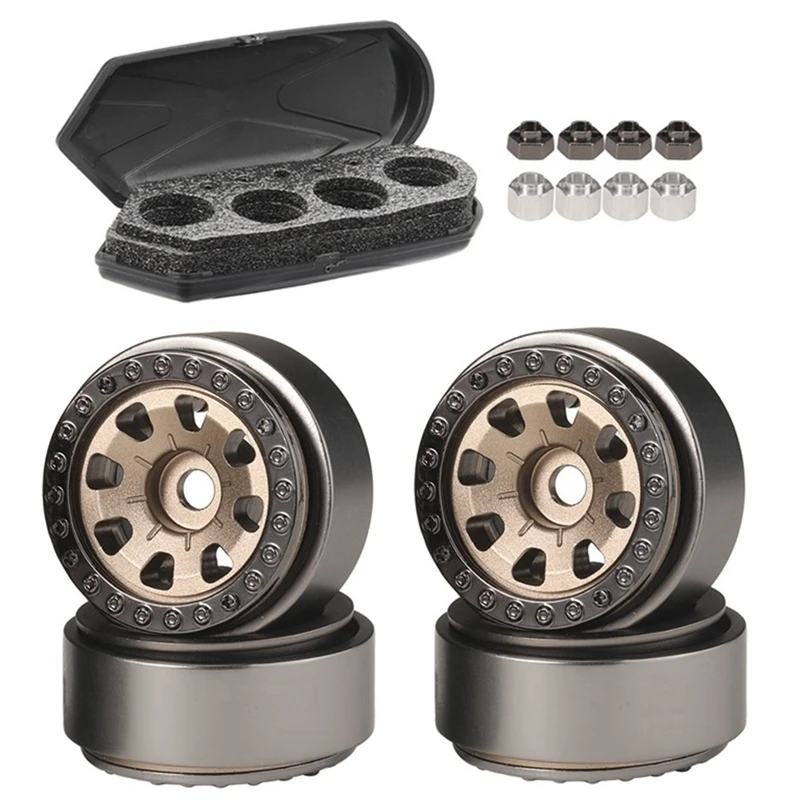 

4Pcs 96G 1.0 Metal Beadlock Wheel Hub For Axial SCX24 AX24 Traxxas TRX4M FMS FCX24 1/18 1/24 RC Crawler Car Parts
