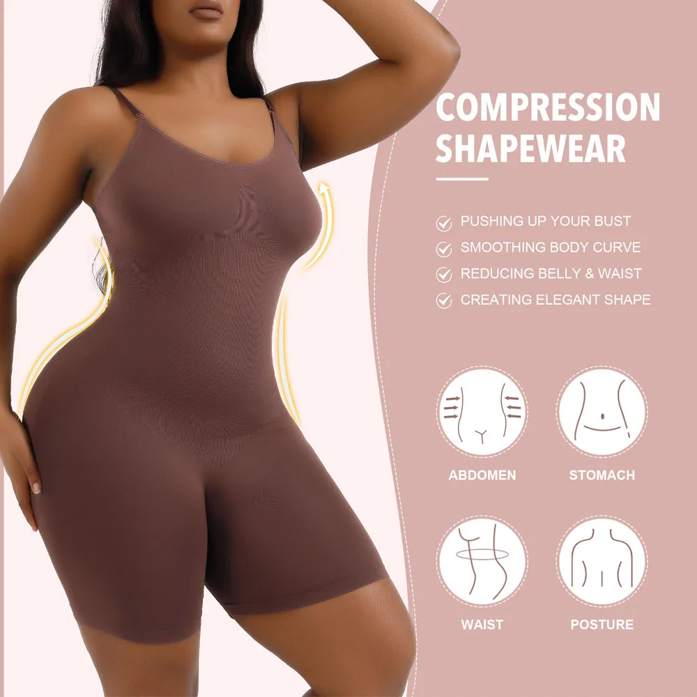 Women Body Shaper Bodysuit Tummy Control Seamless Firm Plus Size Waist Trainer Shapewear