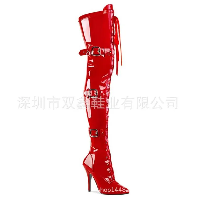 New Over Knee Boots High Quality Fashion Boots Sexy High Boots Fashion Women Boots 12cm Stiletto Boots 34-45 46 BBZAI