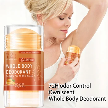 JUINHOU Orange Deodorant Stick/Antiperspirant light Orange Scent Easy to Carry Effectively Solves the Problem of Underarm Odor 1