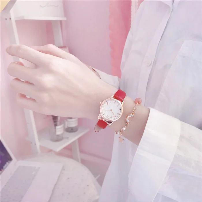2024 Fashion Kids Love Digital Dial Children Set Watch Leather Strap Quartz Watches Kid Girls Clock Watch Bracelet Set Gift 4