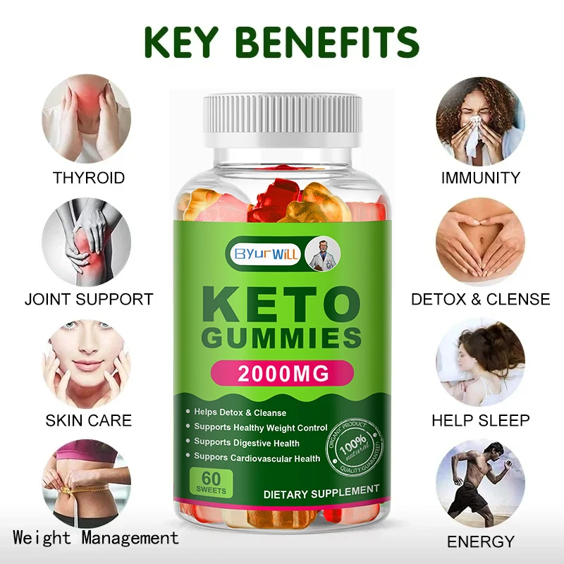 Keto Malic Acid Gummies Natural Energy Supplement For Body Cleanse Immune Support Gut Health Beet Root VB12
