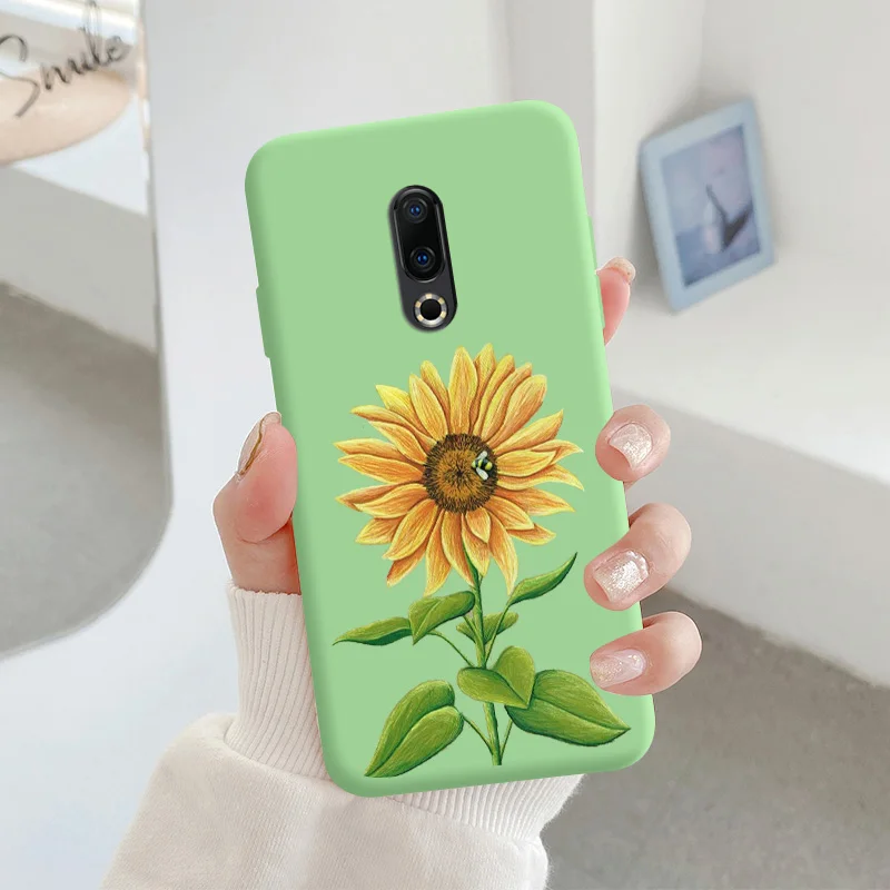 For Meizu 16 Protective Shell Silicone Soft Shell Phone Case Candy Color Case Fashion Silicone Color Chrysanthemum meizu phone case with stones Cases For Meizu