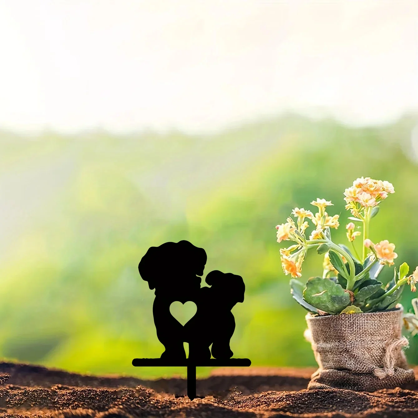 Креативное металлическое украшение для сада, собачий хвост с железным силуэтом, настенное искусство для домашнего сада