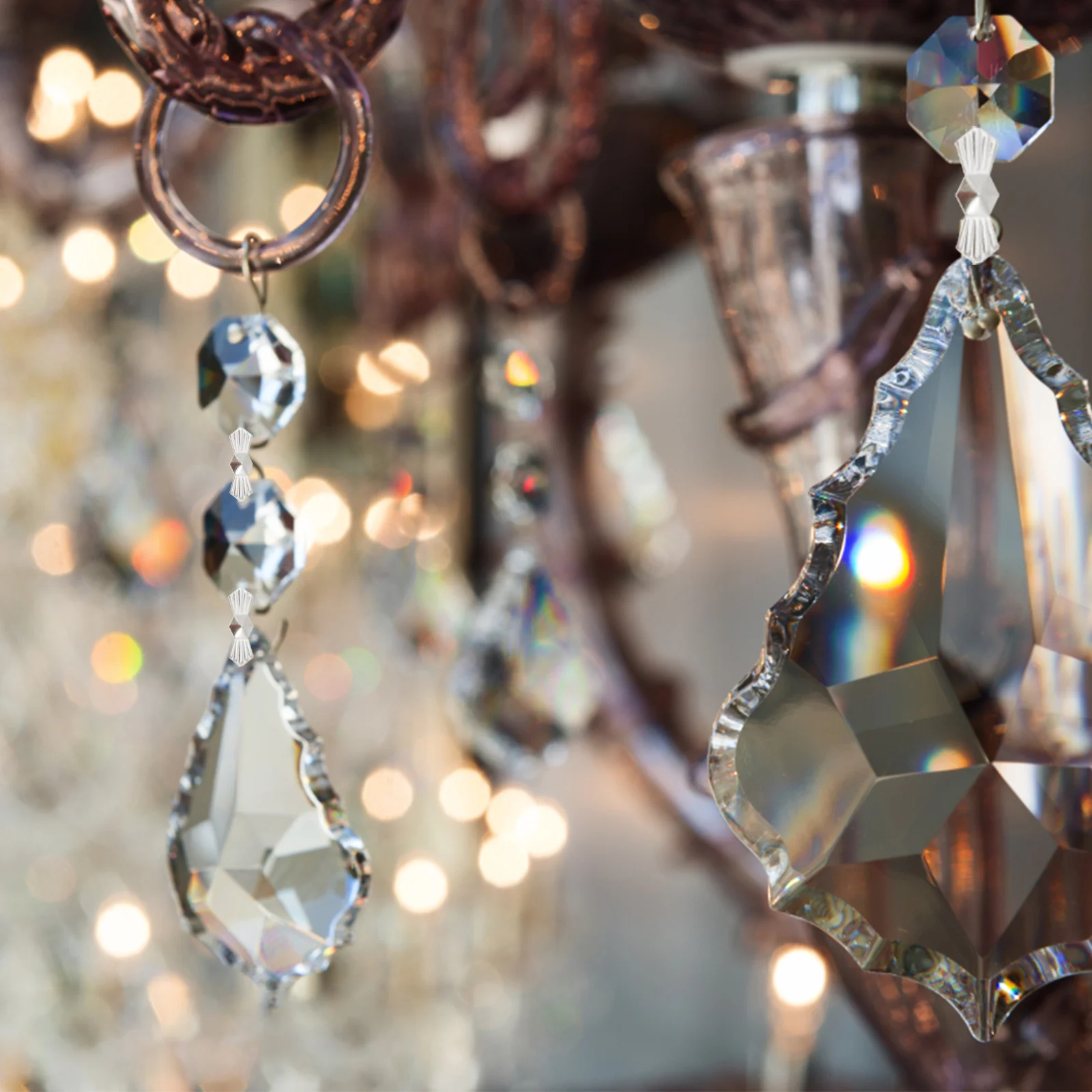 200 Pcs Crystal Bead Curtain Buckle Chandelier Parts Connectors Replacement Pin Night Lights Lamp Accessories Bow Tie Clips