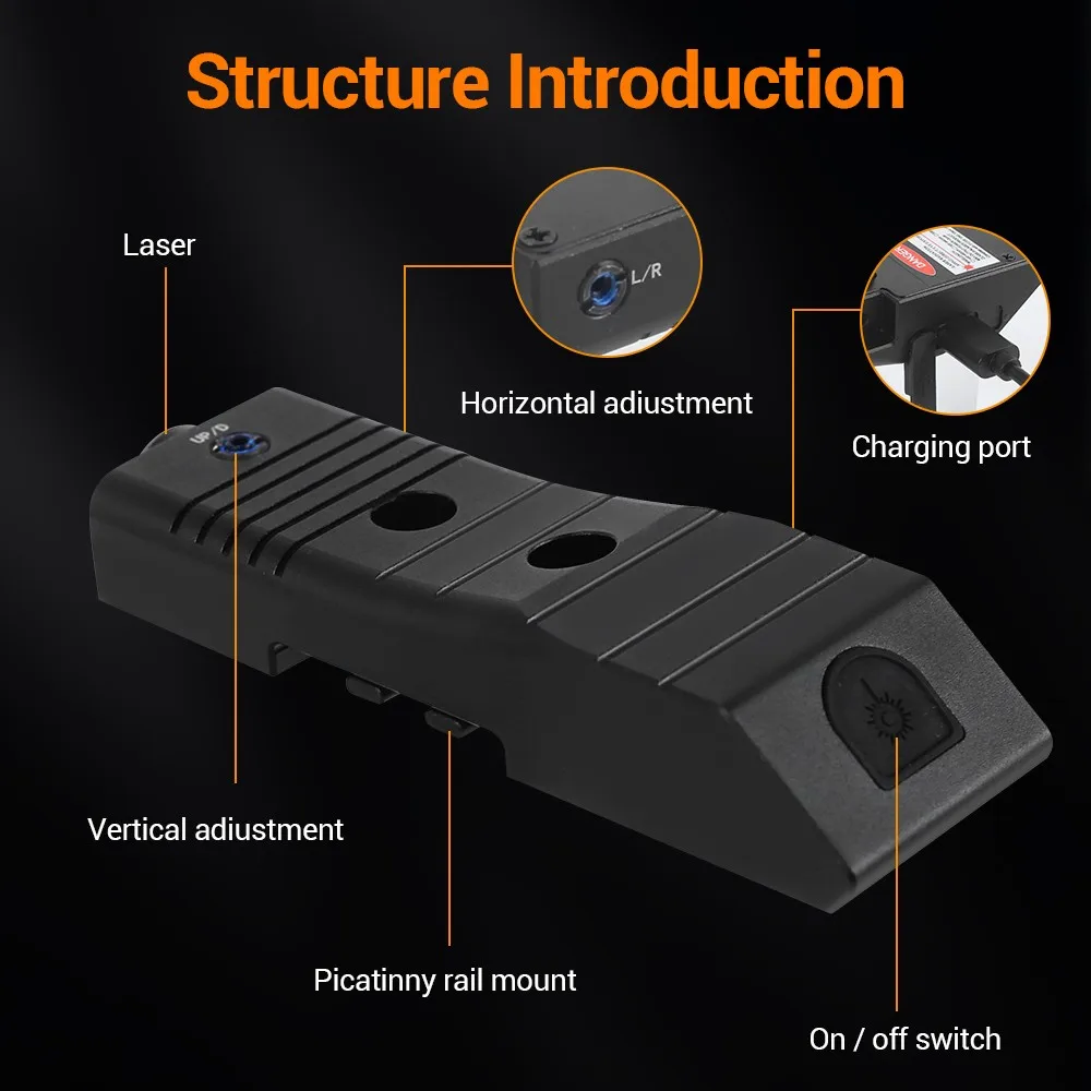 Tactical Green Laser Sight Compatible with M-Lok Rail and Picatinny Rial Rifle Laser Sight Aiming Hunting Accessory
