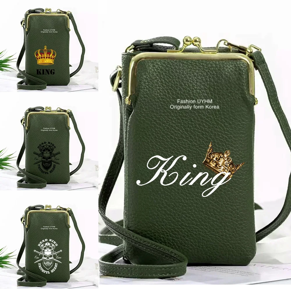 

Women's Mobile Phone Bag for Huawei/iPhone/Xiaomi Card Holder Wallet Shoulder Leather Bags Handbag Queen Print Phone Bag
