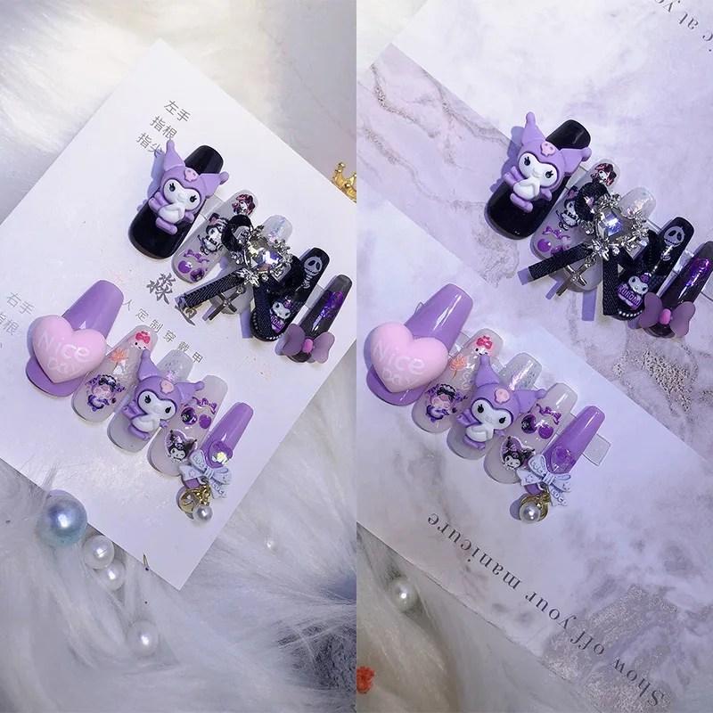 SanrioNailsHellokittyMymeloduyKuromiKawaiiAnimeCutePainted