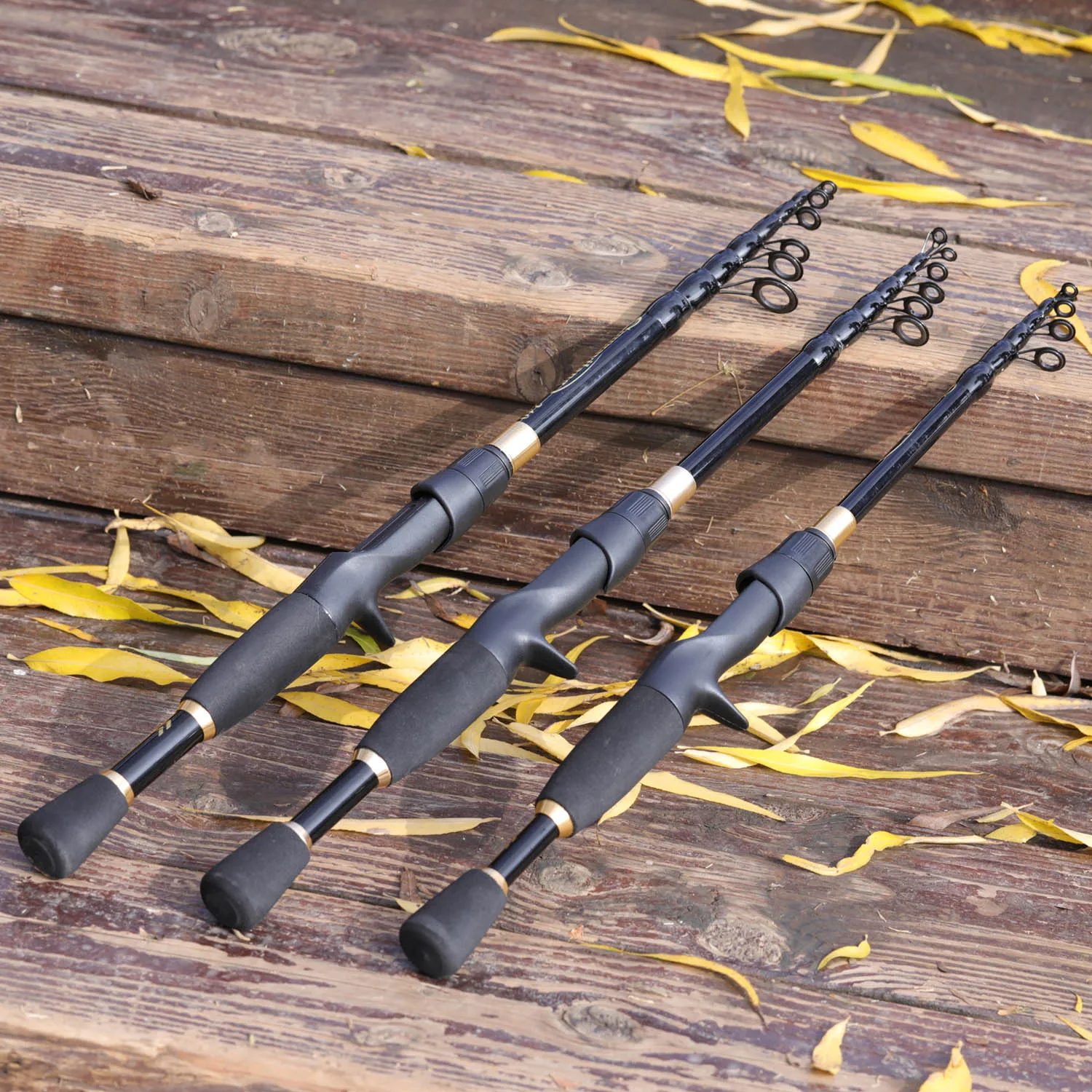 Sougayilang Fishing Rod Telescopic Portable Carbon Fiber Spinning/Baitcasting  Rod Stream/Float Fishing Tackle Trout Fishing Pole