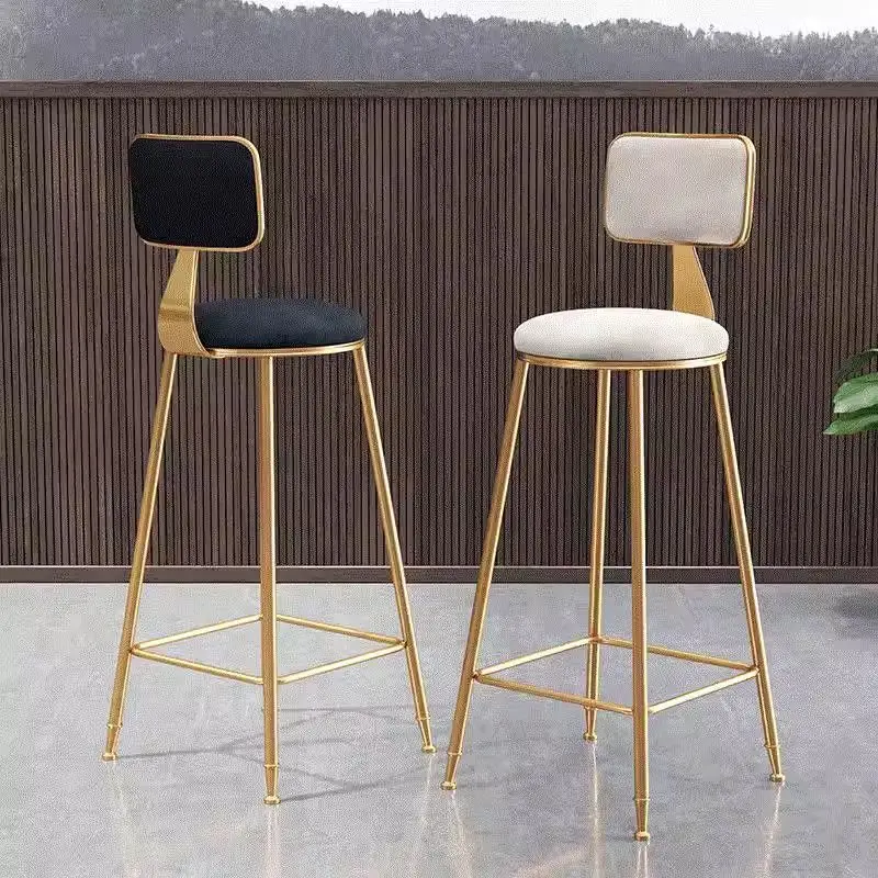 Nordic Minimalist Modern Wooden Frame Casual Adjustable Ergonomic Bar Stool High-Leg Backrest Tall Chair Home Dining Viral Stool