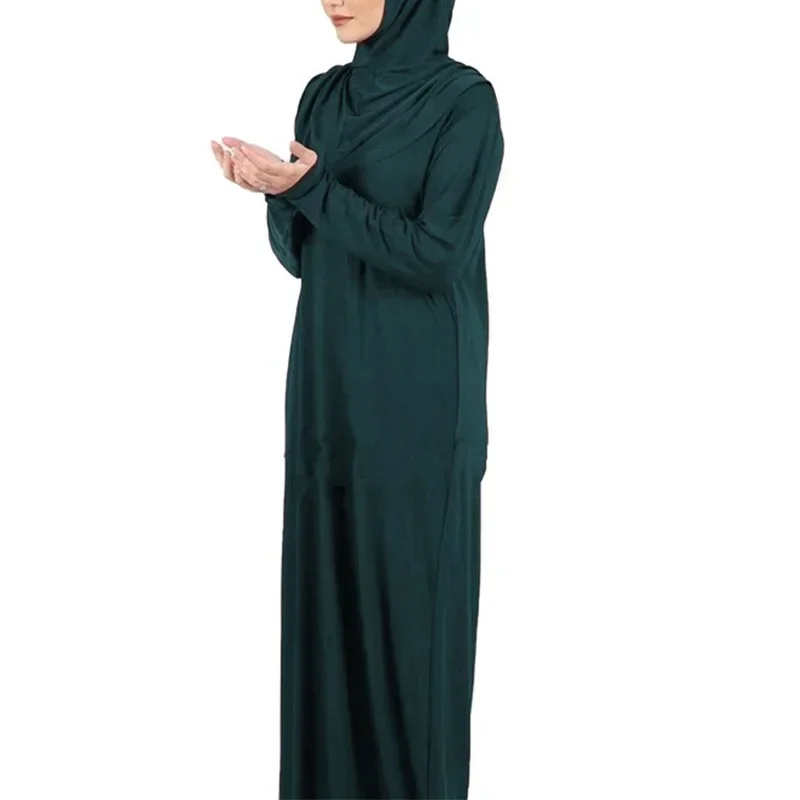 

2024 Eid Prayer Garment Muslim Women Hijab Dress Jilbab Abaya Long Khimar Ramadan Hooded Abayas Dubai Robe Islamic Clothes Niqab