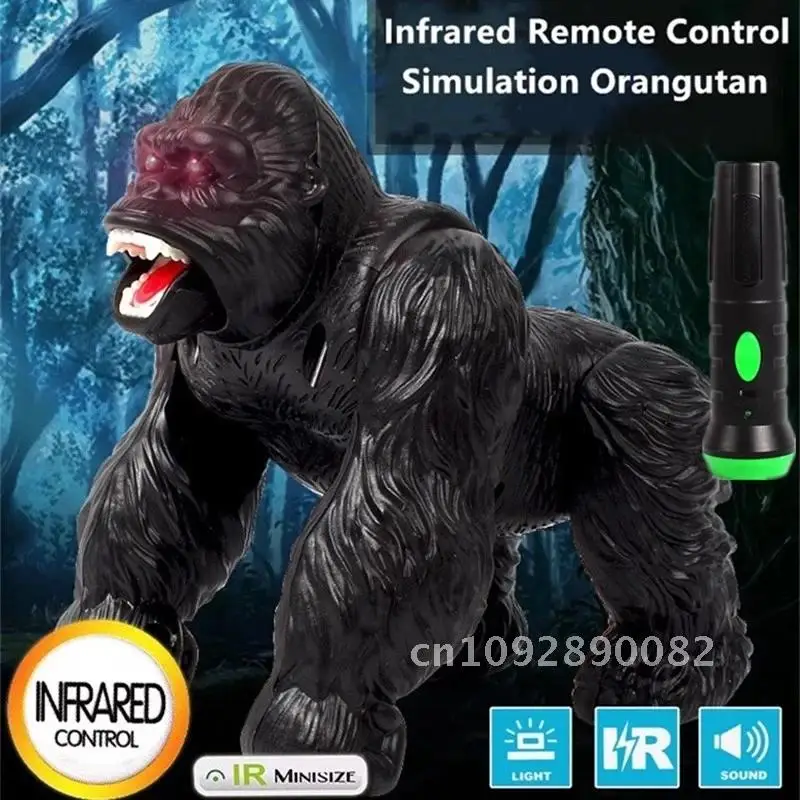 Lighting Infrared High Kid Gorilla Remote Control Animal Electric Funny Effect Sound Terrifying Gifts Music Toy Can Simulation