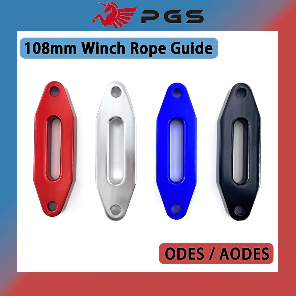 Winch Recovery Fairlead Hawse Guide Synthetic Cable Bolt Pattern 108mm For ODES AODES Metal Aluminum Hawse Fairlead 108mm
