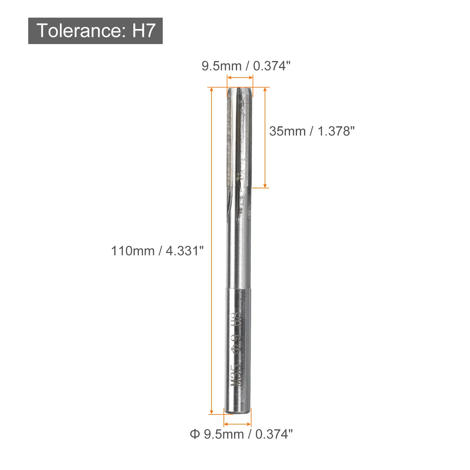 Chucking Reamer 2.5mm-13mm H7 Machine Reamer Straight Flute M35 High Speed Steel Reamer Bit for Steel Aluminum Plastic Wood 5
