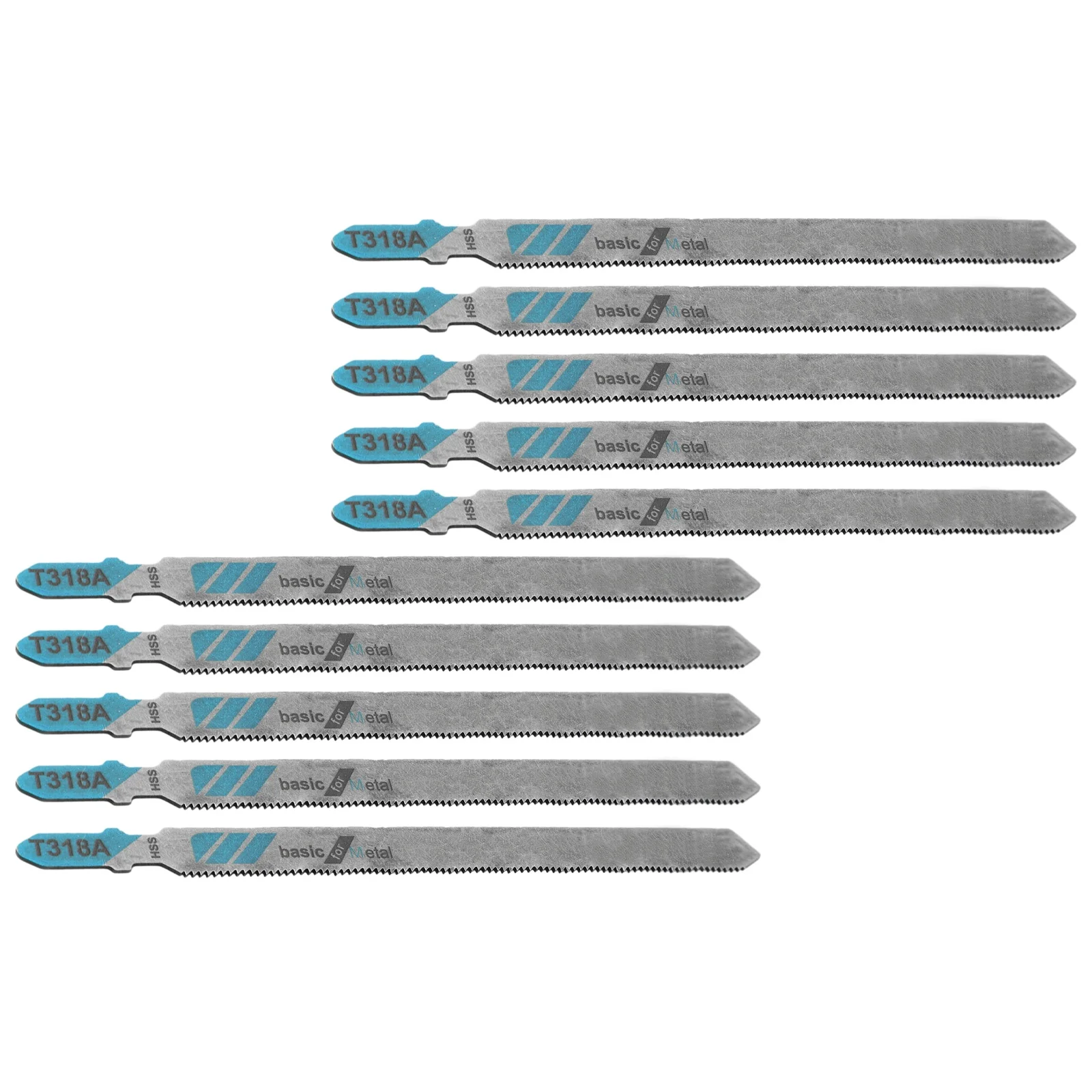 T318A HSS Jigsaw Blades Reciprocating Saw Blades T-Shank 10PCS 132mm For Wood PVC Thin Metal Fibreboard Cutting