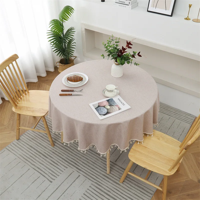 

Однотонная круглая термополиуретановая пленка, водонепроницаемая маслостойкая Скатерть Чили