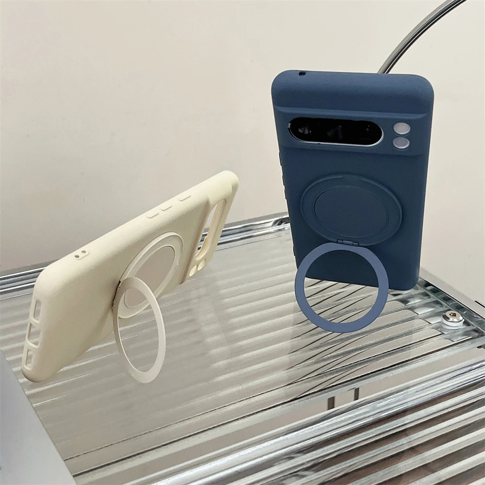 Liquid Silicone Magnetic Phone Case with Stand Holder