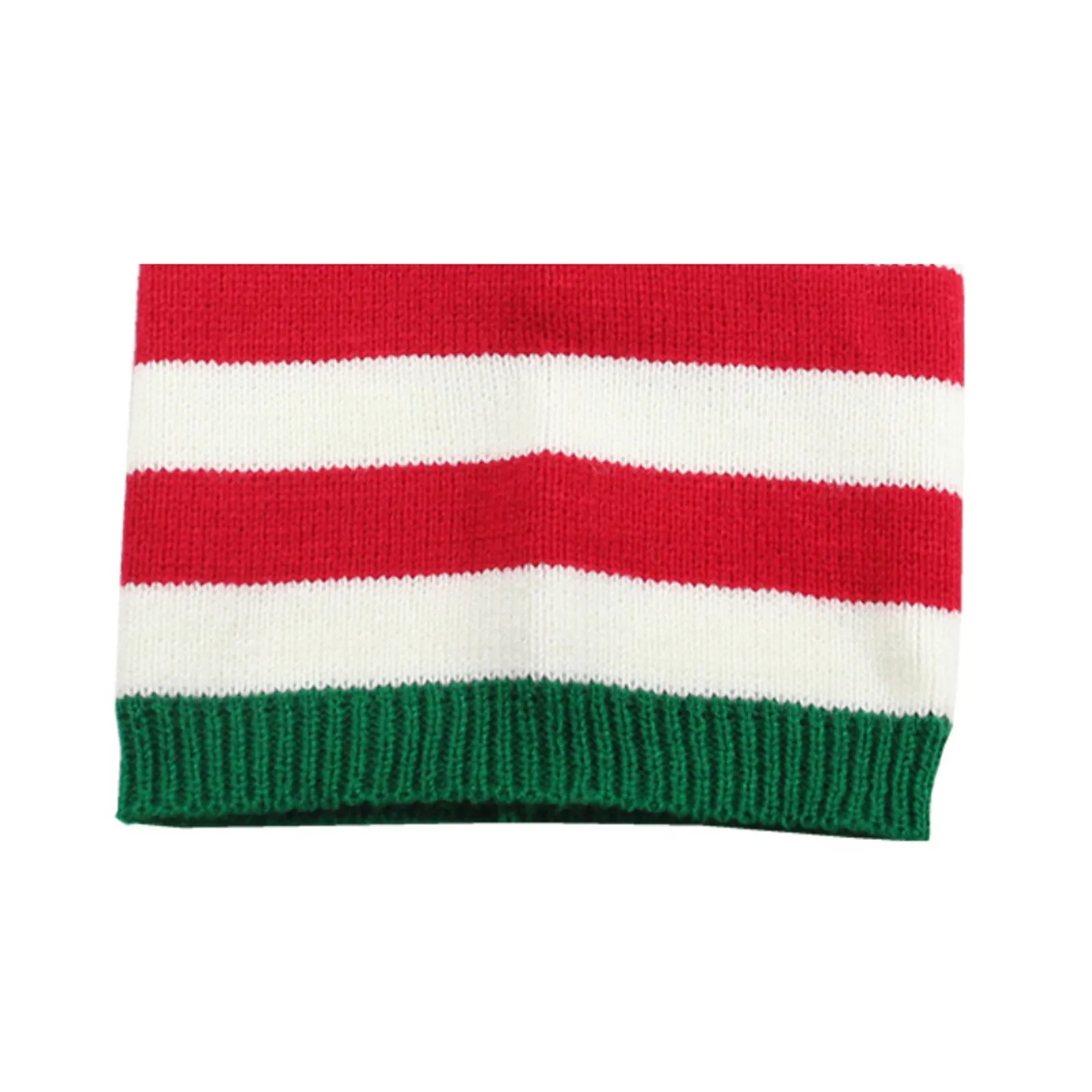Christmas Elf Santa Beanie - Knitted Red Green Striped Hat