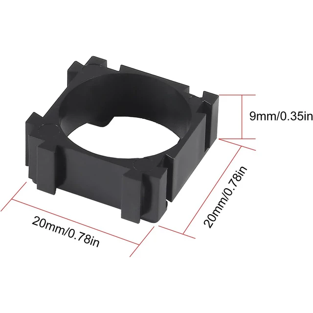 18650 Lithium Battery Holder, Plastic Battery Pack Bracket Cylindrical Cell Battery Stand Cell Spacer 1