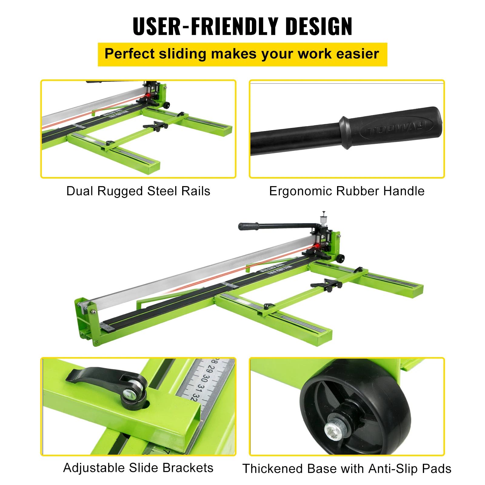 VEVOR Manual Tile Cutter Infrared Laser Positioning Floor Cutter Push Knife Professional Hand Tool for Cutting Porcelain Ceramic 6