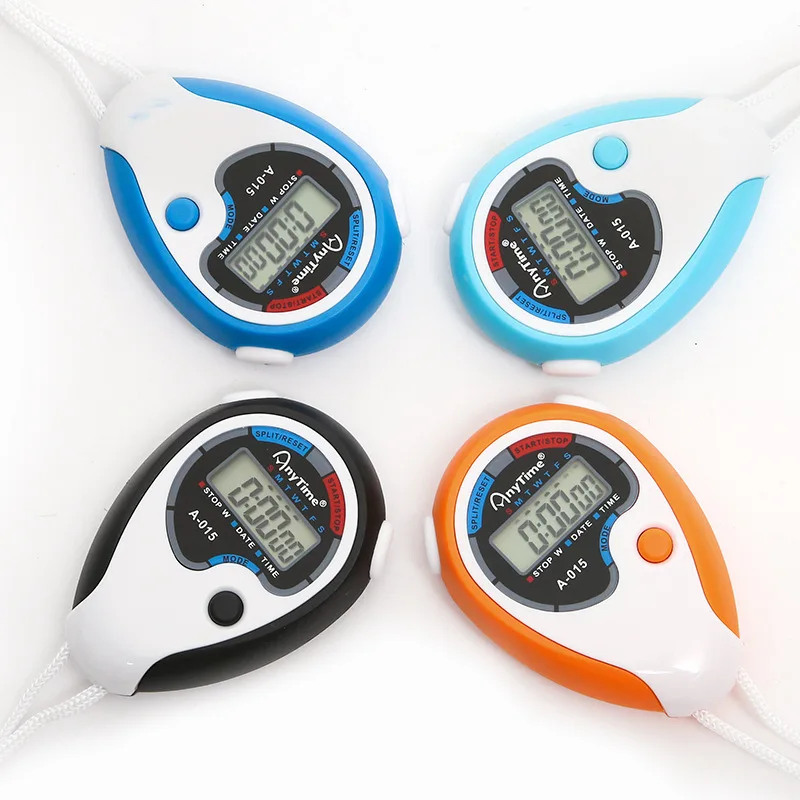 

New 4 Colors Classic Digital Professional Handheld LCD Chronograph Sports Stopwatch Timer Stop Watch With String Fitness timer