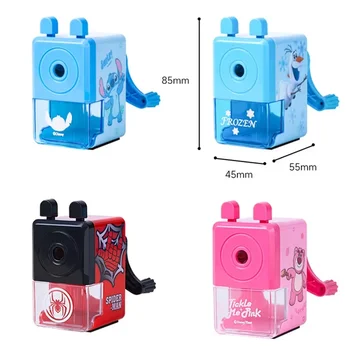 Disney Spiderman Pencil Sharpener Elsa Stitch Lotso Pencil Knife Hand Crank Sharpener Student Kids School Supplies Stationery 6
