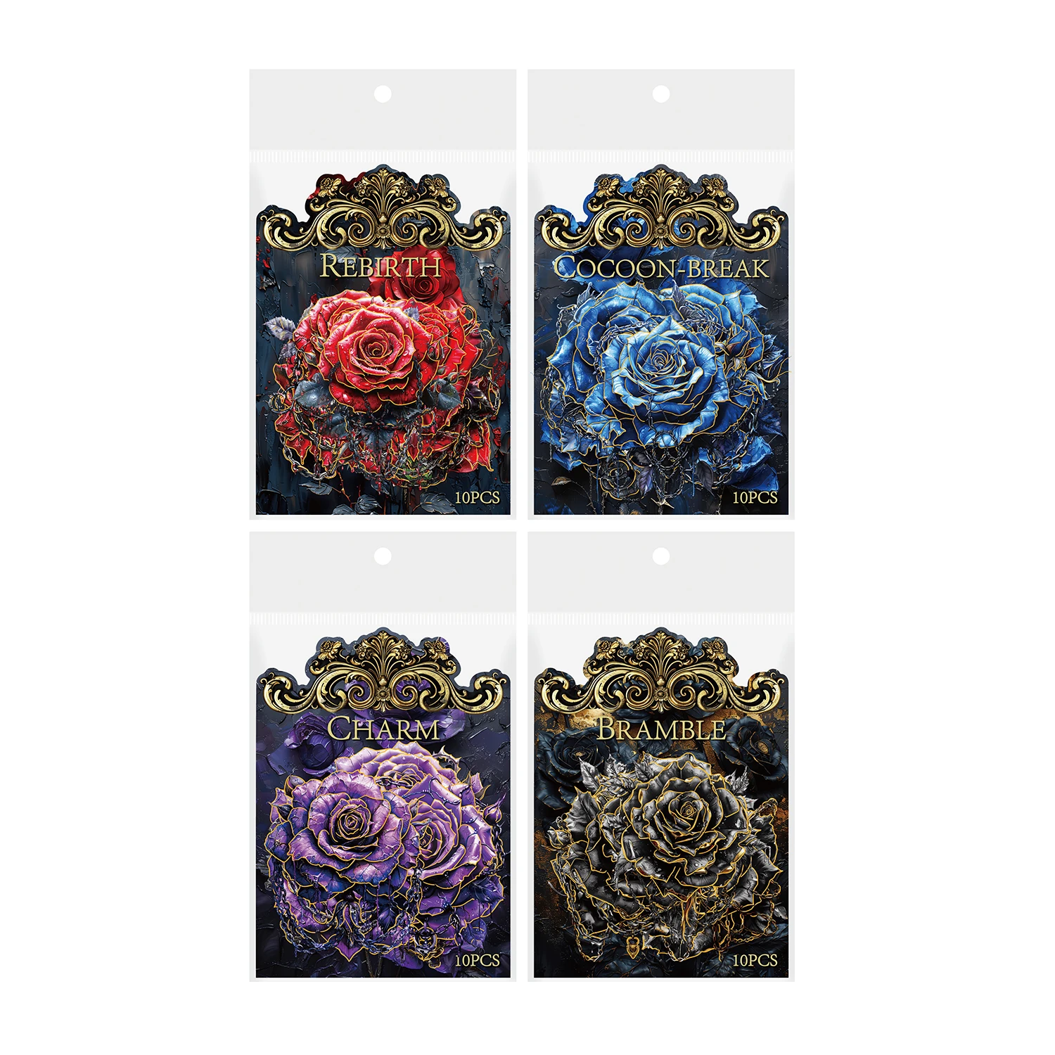 Marqueurs photo de la série Uno Emprisoning Roses, autocollant l'horloge, décoration, 40%, 8 paquets