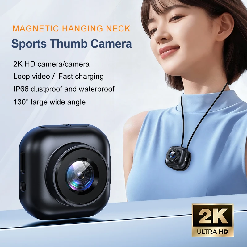 L9 2K 크로스보더 HD 엄지손가락 크기 액션 카메라, 목에 걸고 쓰는 사이클링, 다이빙, 비디오 촬영을 위한 최고의 장비