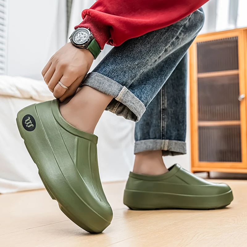Men's Casual Slippers Are Easy To Clean Waterproof Oil Resistant Slip Resistant Summer Cool Comfortablefishing Kitchen Shoes
