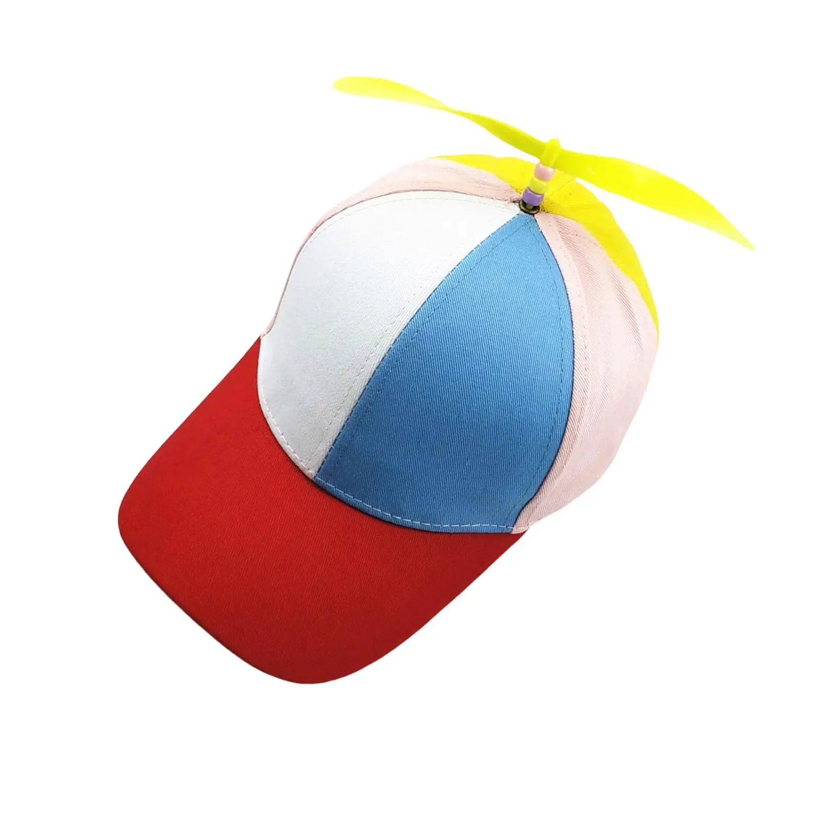 Rainbow Hat With Detachable Propeller - Blue Brim Baseball Cap For Adults - View #6