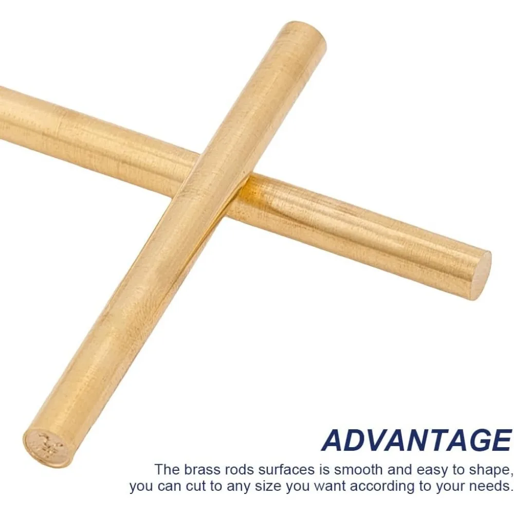 2Pcs Golden Mosaic Pins 6mm Diameter Decorative Knife Handle Pins 2.7 Inch Long Deer Horn Brass Mosaic Knife Handle
