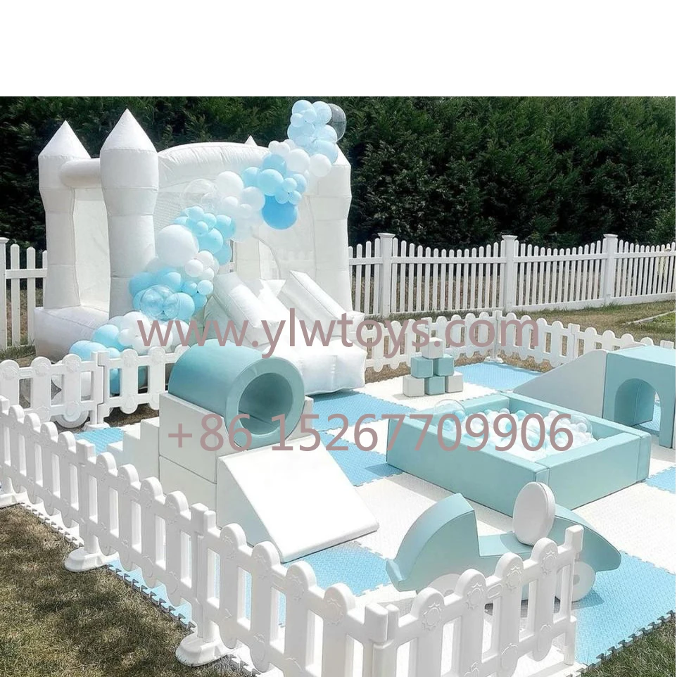

YLWCNN Kids Amusement Playgound Park Baby Soft Ball Pool Toys White Inflatable Bouncer House Portable Outdoor Play Equipment