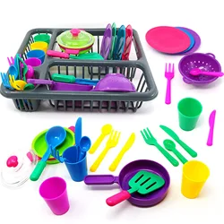 Jeu de cuisine pour enfants, ensemble de pièces, maison, plats, vaisselle, panier à jouets, apprendre à faire les travaux ménagers, faire semblant 